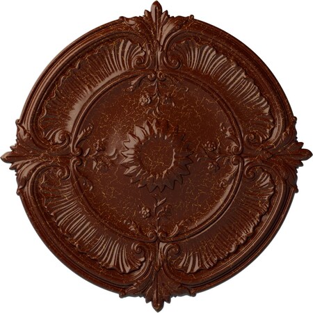 Ekena Millwork Attica Acanthus Leaf Medallion (Canopies up to 3 1/4"), 30 1/8"OD x 1 1/2"P, Burnished Mahogany CM30ATBMC